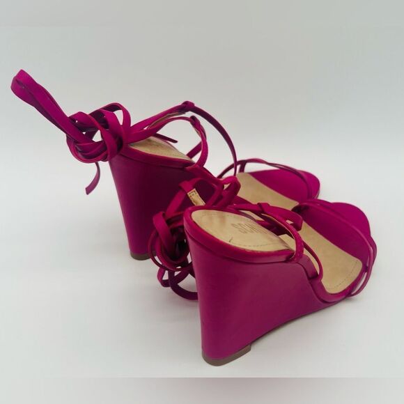 Schutz | Deonne Wedges | Ankle Tie | Hot Pink | Size 6.5, 7 - Picture 6 of 11